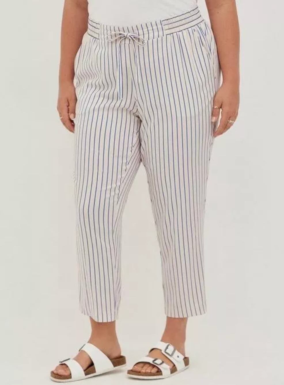 Torrid Stripe Straight Leg Cropped Ankle Pants Size 0 or XL